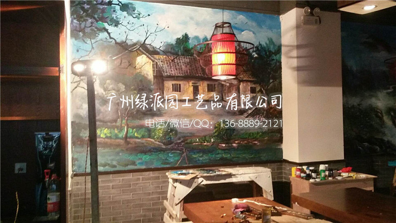 餐厅壁画 油画 墙画