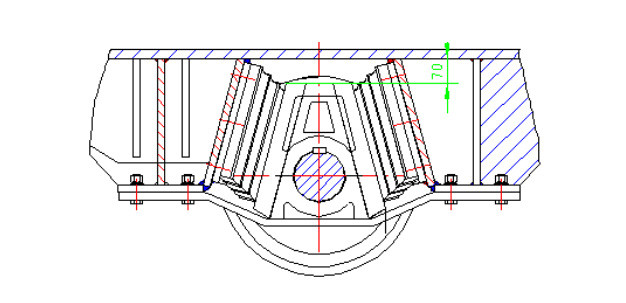 6立方底侧矿车支撑弹簧与轮轴