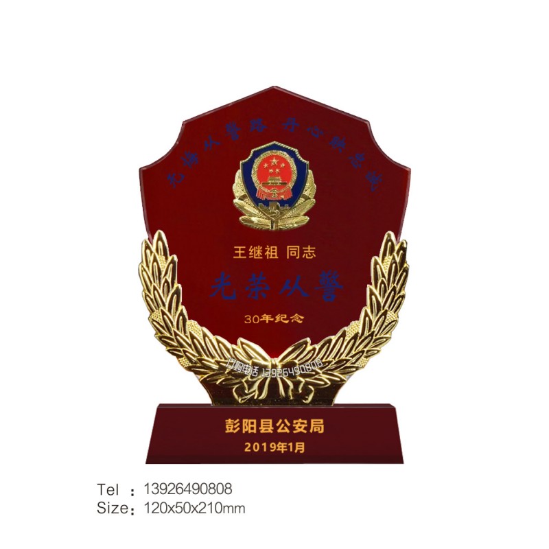 宁夏彭阳县公安局奖杯-全红水晶-139水印